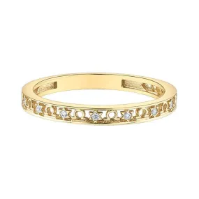 10ct Gold & Diamond Libra Zodiac Ring