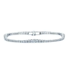 18ct White Gold Graduating Diamond Line Bracelet