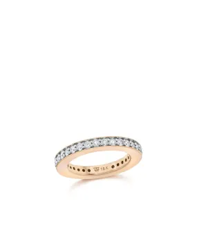 18k Rose Gold 3mm Band with White Diamonds