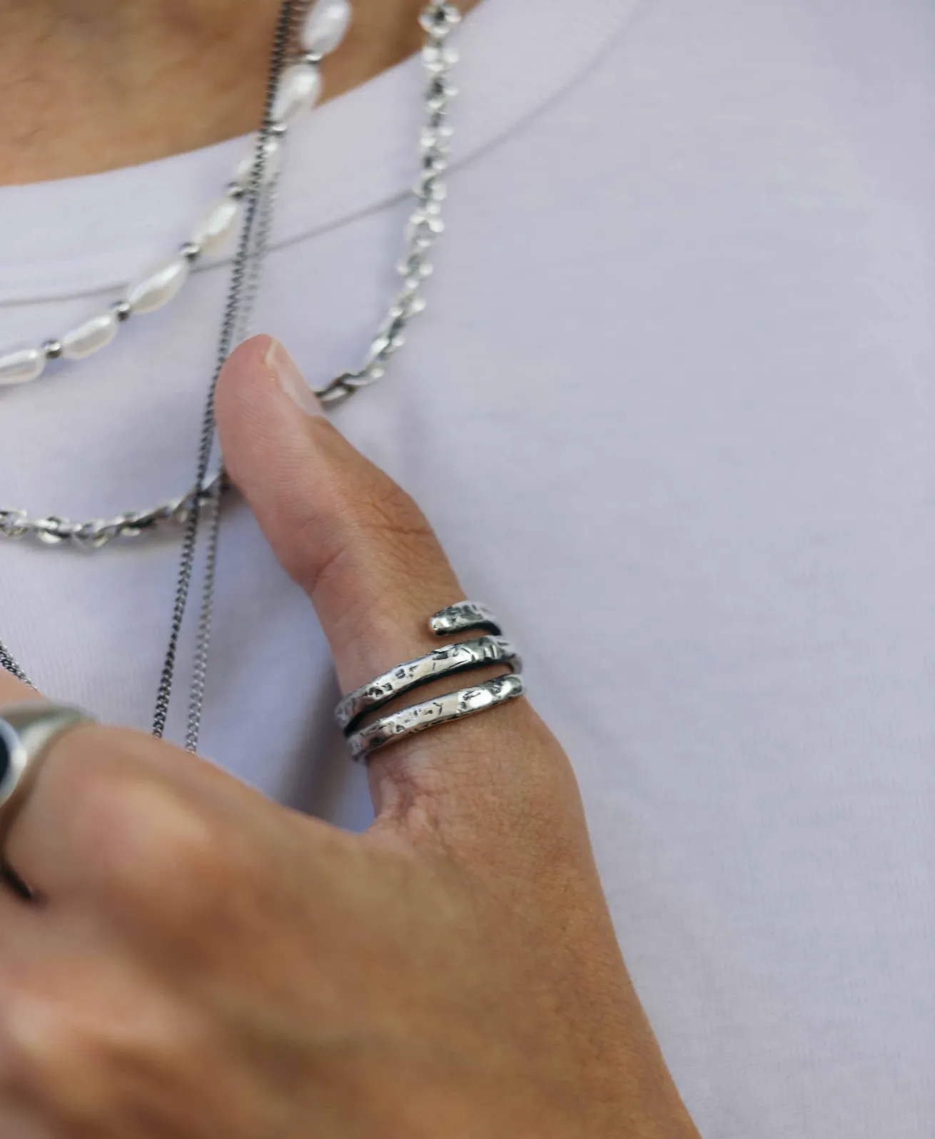 3-Laps Hand-Forged Sterling Silver Rings