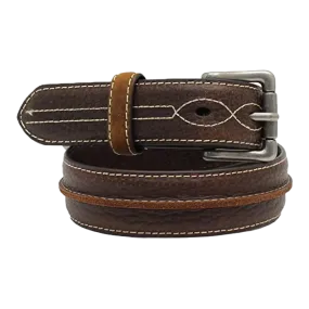 3D Belts® Children's Dark Brown Raised Center Leather Belt D120000002