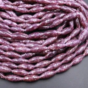 AAA Grade Natural Maroon Purple Lepidolite 20x8mm Oval Marquise Beads High Quality 100% Natural Lepidolite Gemstone 16" Strand