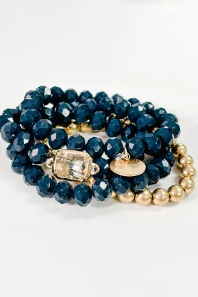 All That Sparkles Bracelet Set - Navy