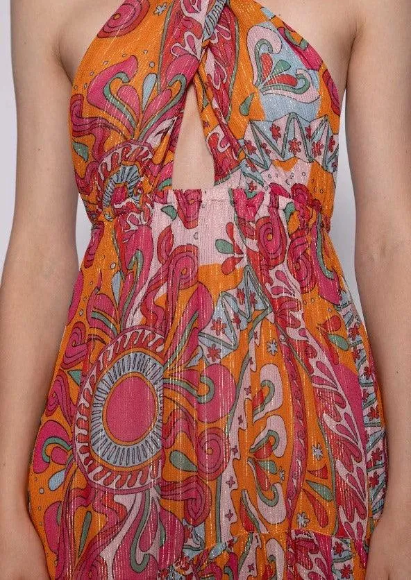 Amina Asymmetric Dress in Havana Print