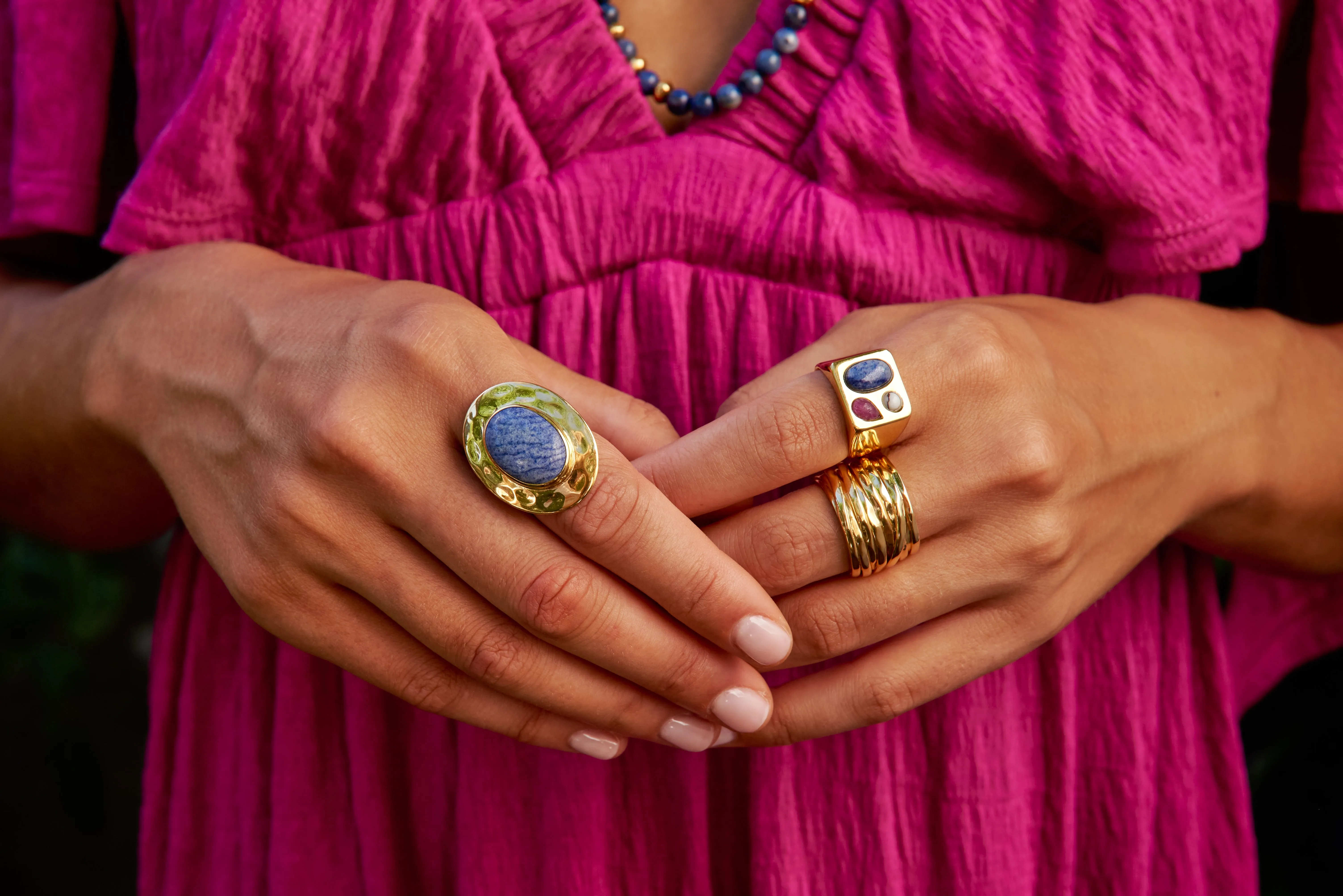 Anna Beck Gold Wavy Dumortierite Ring