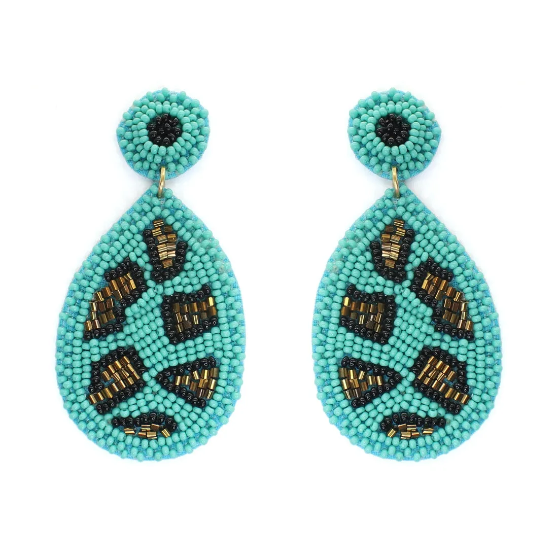 Aqua Cami Leopard Earrings