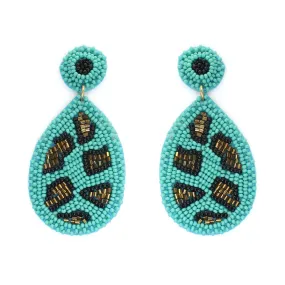 Aqua Cami Leopard Earrings