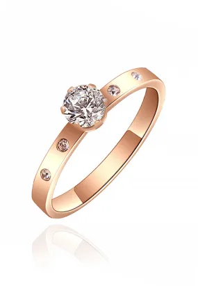 Arwen Cubic Zirconia Solitaire Single Band Ring