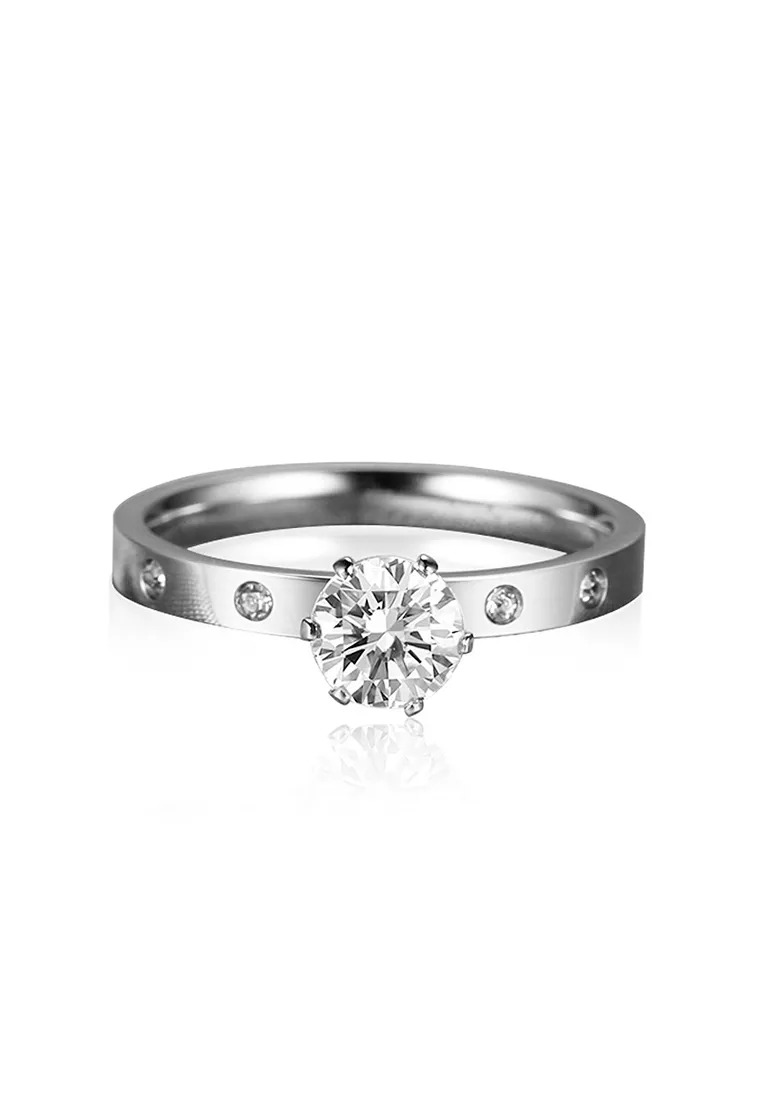 Arwen Cubic Zirconia Solitaire Single Band Ring