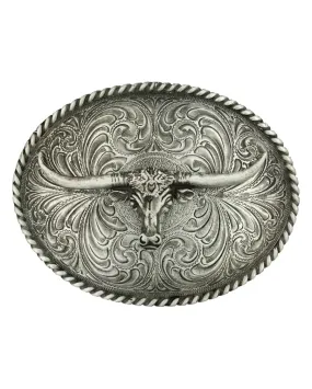 Attitude Oval Longhorn Belt Buckle