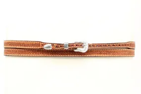 Belted Basketweave Leather Hatband