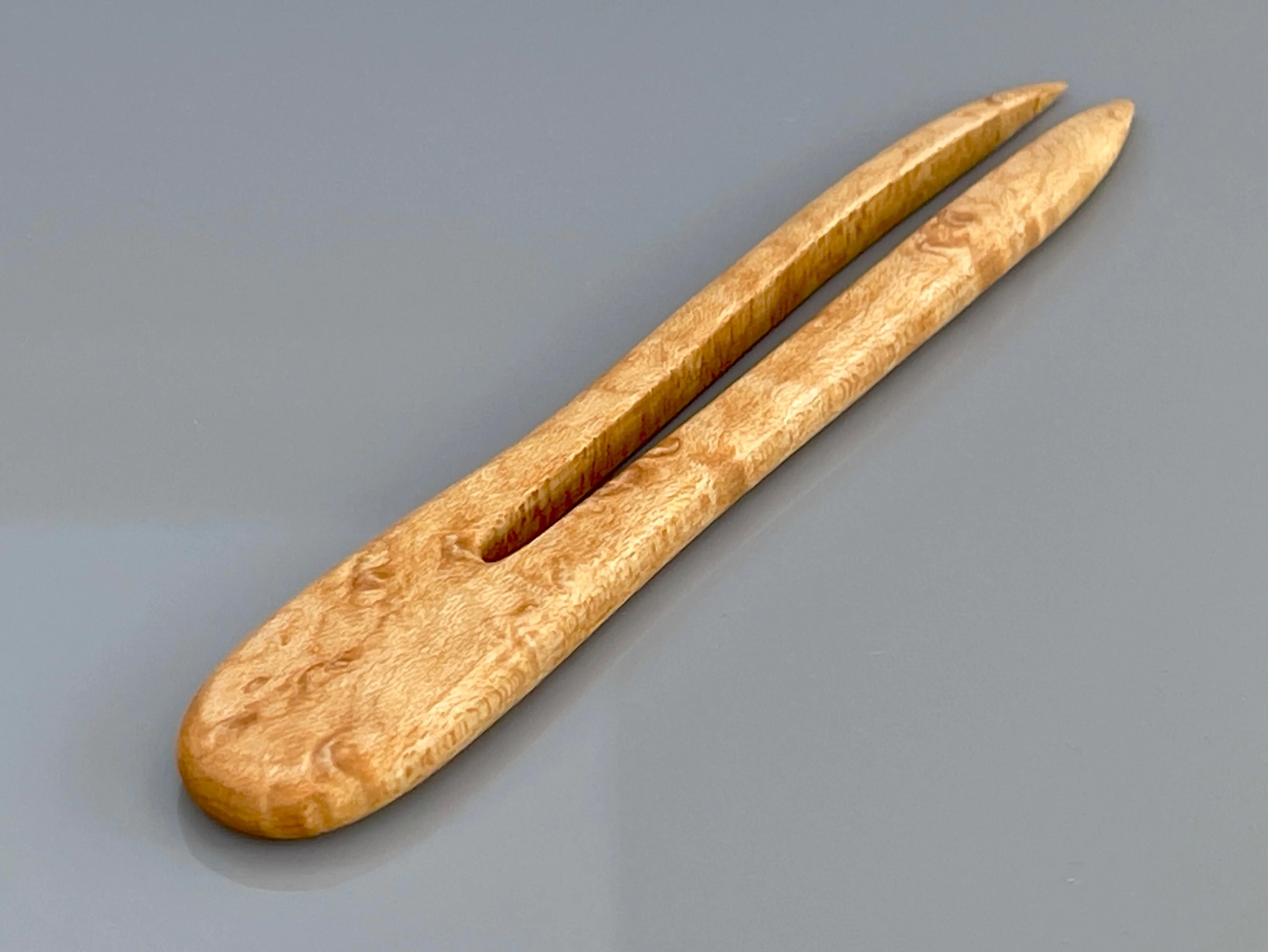 Birdseye Maple wood hair pin, wooden hair pin, hair fork, hair pick, shawl pin