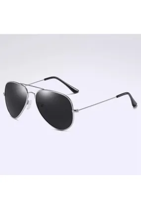 Black & Silver Aviator Glasses