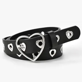 Black Belt with Heart Buckle