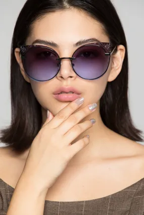 Blue Transparent Oversized Sunglasses