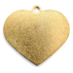 Brass Blank Heart Pendant With Hole / SBB0207