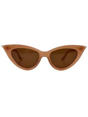 Brown Diamond Tip Catseye Vintage Style Sunglasses