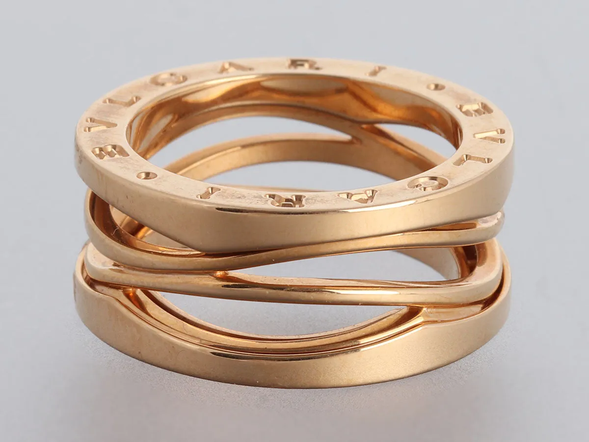 Bulgari 18K Rose Gold B.zero1 Zaha 3-Row Band Ring