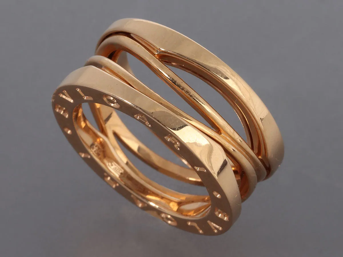 Bulgari 18K Rose Gold B.zero1 Zaha 3-Row Band Ring