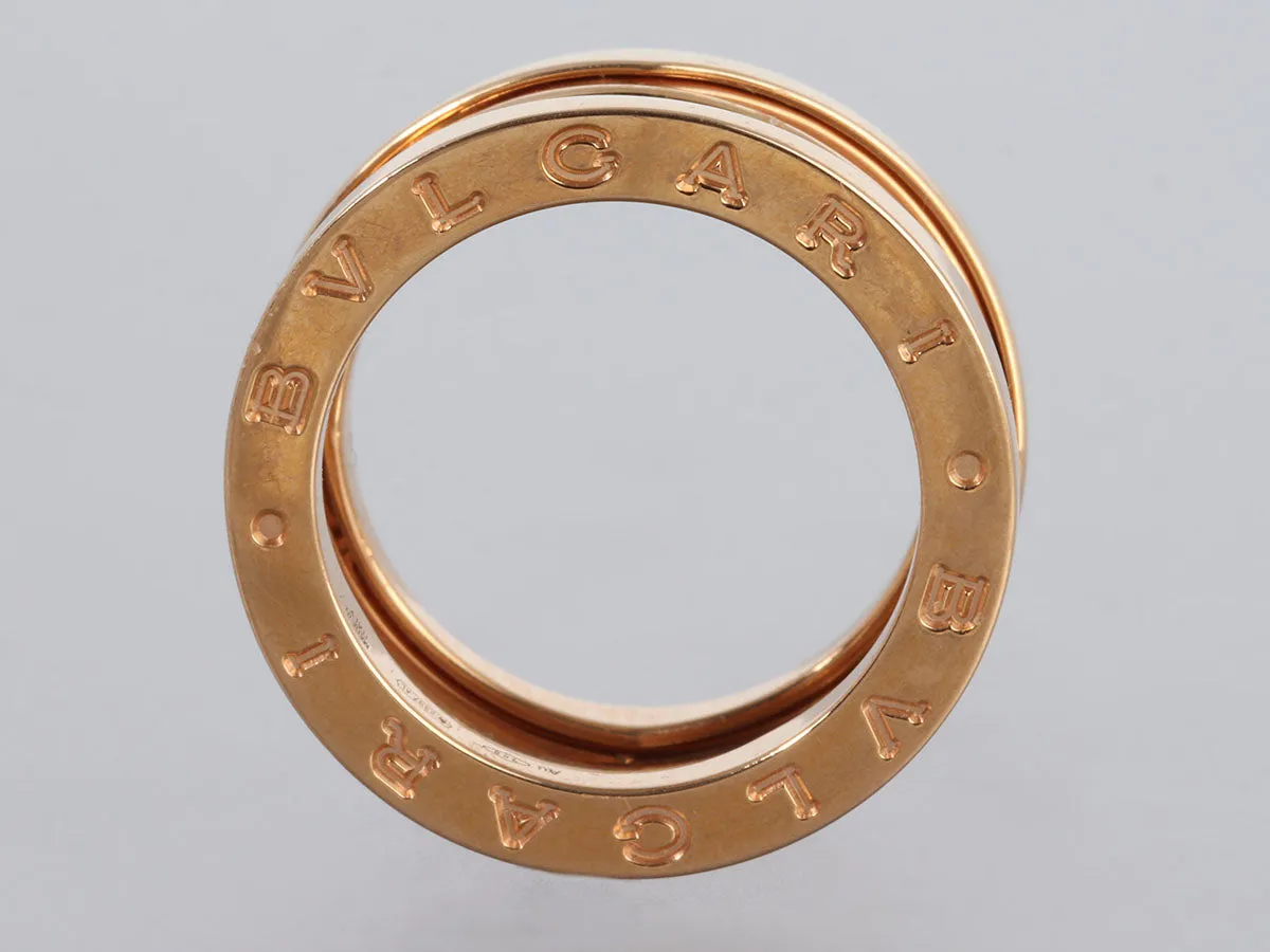 Bulgari 18K Rose Gold B.zero1 Zaha 3-Row Band Ring