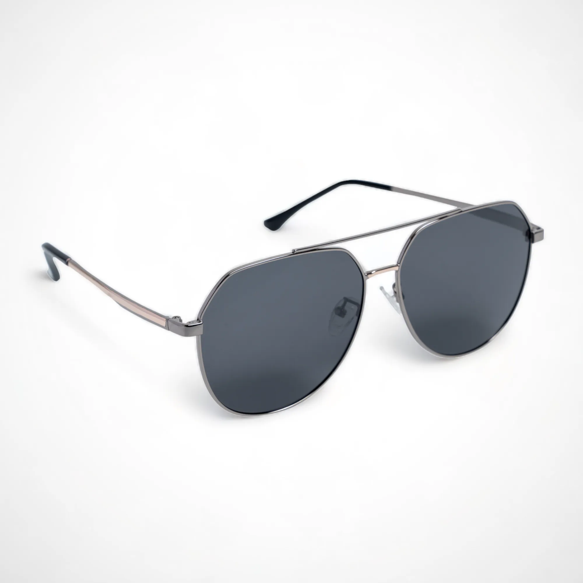 Chokore Classic Aviator Sunglasses (Black & Silver)