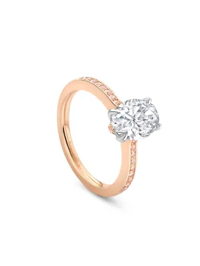 Classic Oval Diamond Rose Gold Engagement Ring