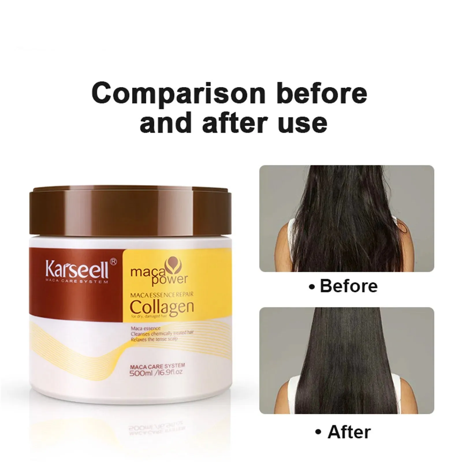 Collagen Hair Deep Conditioning Argan Oil Collagen Hair Mask for Dry Damaged Hair All Hair Types 16.90 Oz 500Ml