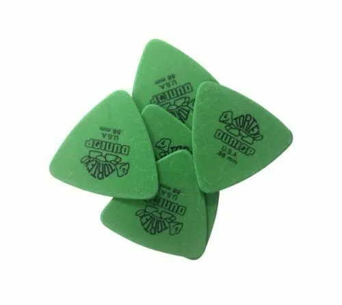 Dunlop 431P.88 Tortex Triangle, Green .88mm, 6 Player's Pack