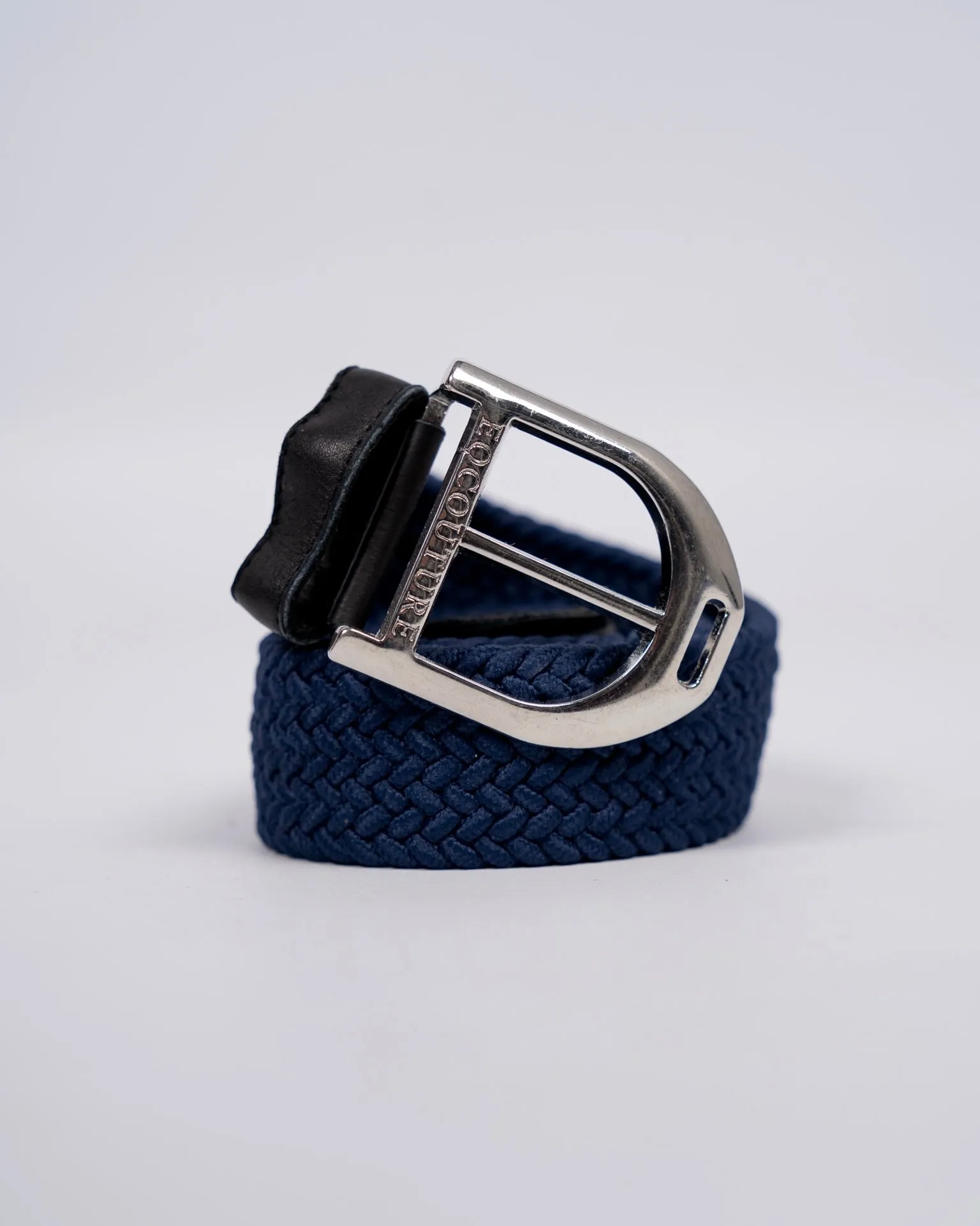 Elasticated Braided Stirrup Belt - NAVY