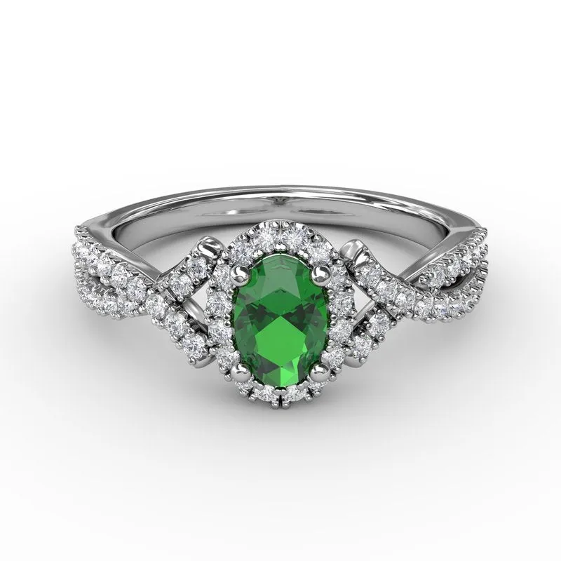 FANA Emerald and Diamond Twist Ring R1662E