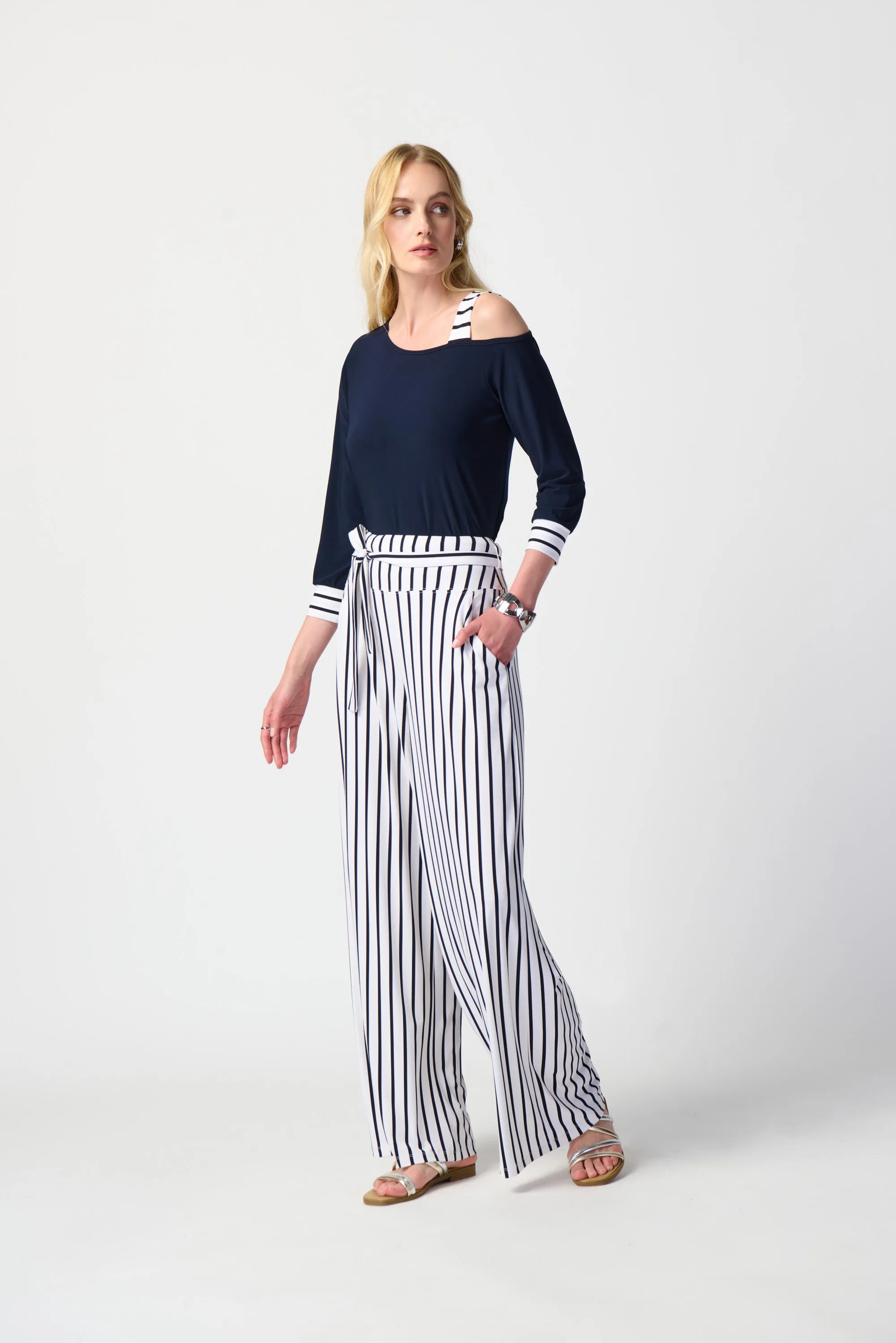 Joseph Ribkoff - 241135 Wide Leg Stripe Pant