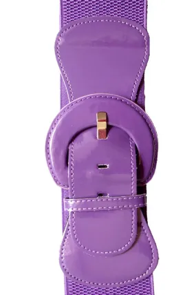 Kitty Deluxe Wide Cinch Belt in Grape