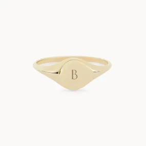 Loyalty signet ring - 10k yellow gold, engravable