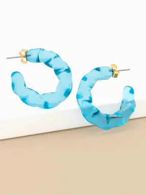 Lucite Twist Hoop | Blue