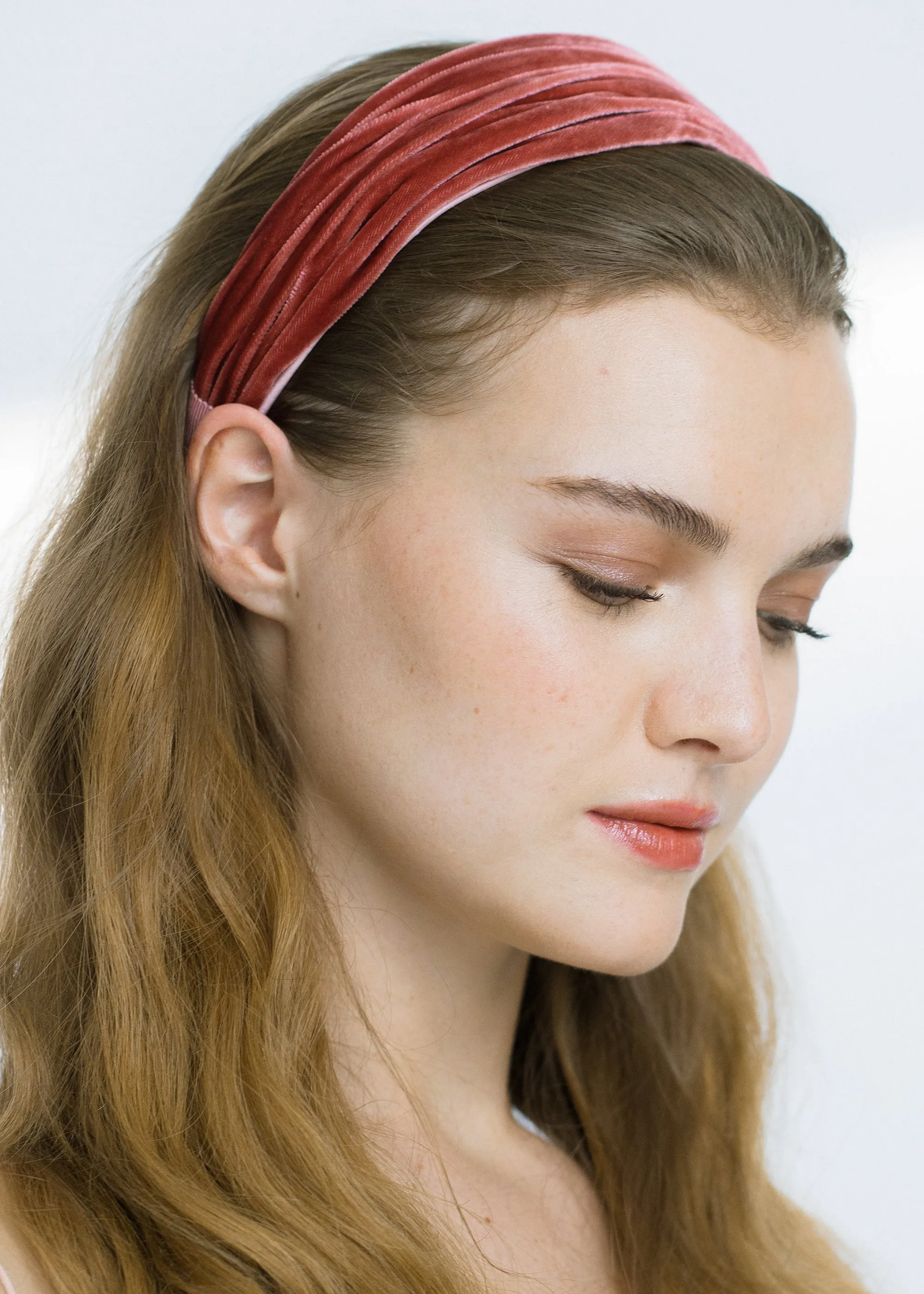 Natasha Velvet Headband -- Antique Rose