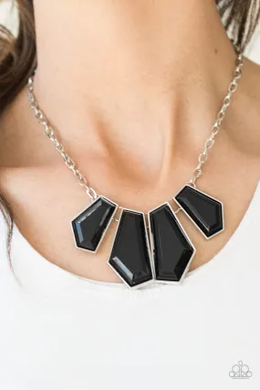 Paparazzi Accessories  - Get Up And GEO #N328 Box 4 - Black Necklace