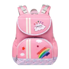 Pink Rainbow Splash Ergonomic School Backpack for Kids