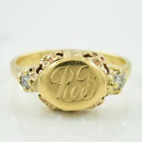 'RB' Initialed Diamond Ring | 0.08ctw | SZ 3.5 |