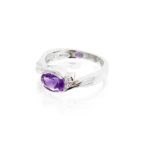 Semi Bezel Amethyst Ring