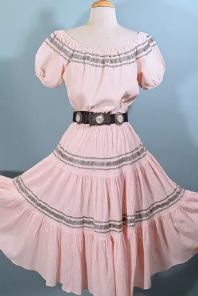 SOLD Vintage 50s Soft Pink Southwestern Patio Dress