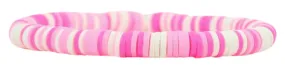 Stacker Stretch Bracelet - Pink   White Vinyl