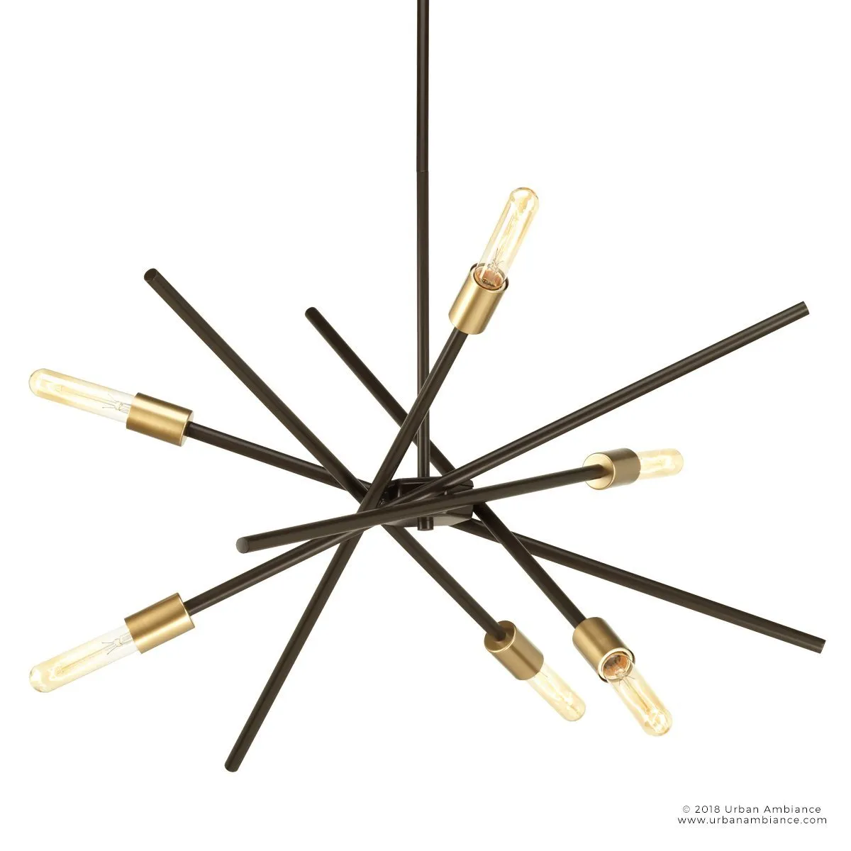 UHP2072 Modern Industrial Chandelier, 10-1/2"H x 22-5/8"W, Olde Bronze Finish, Miami Collection